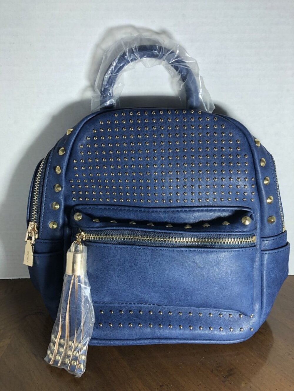 Brentano Studded Backpack In Navy 8” x 9” x 5”
